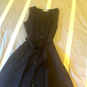 The Loft A-line button down black dress